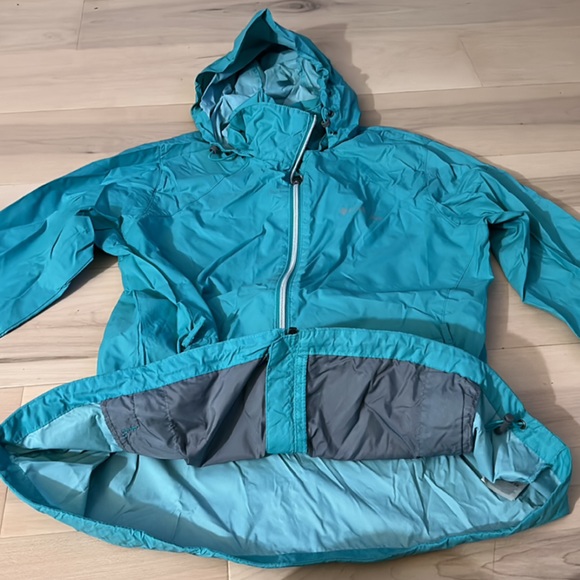 Columbia Packable Roll Up Hood Turquoise Jacket L - Picture 15 of 17